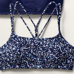 ATHLETA Girl Reversible Gold Coast Bikini Top and bottom blue